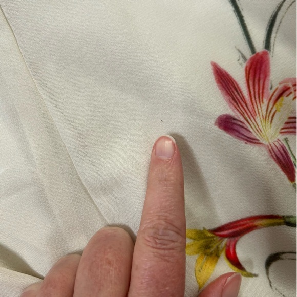 NWOT Soft Surroundings Cream Floral A-Line Skirt Spring Floral Lily Print Size L - Picture 12 of 12